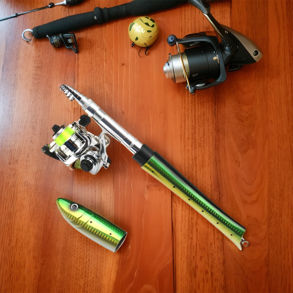 Men Accessories Combo Gift - Joran Pancing Portabel Berbentuk Ikan, Reel