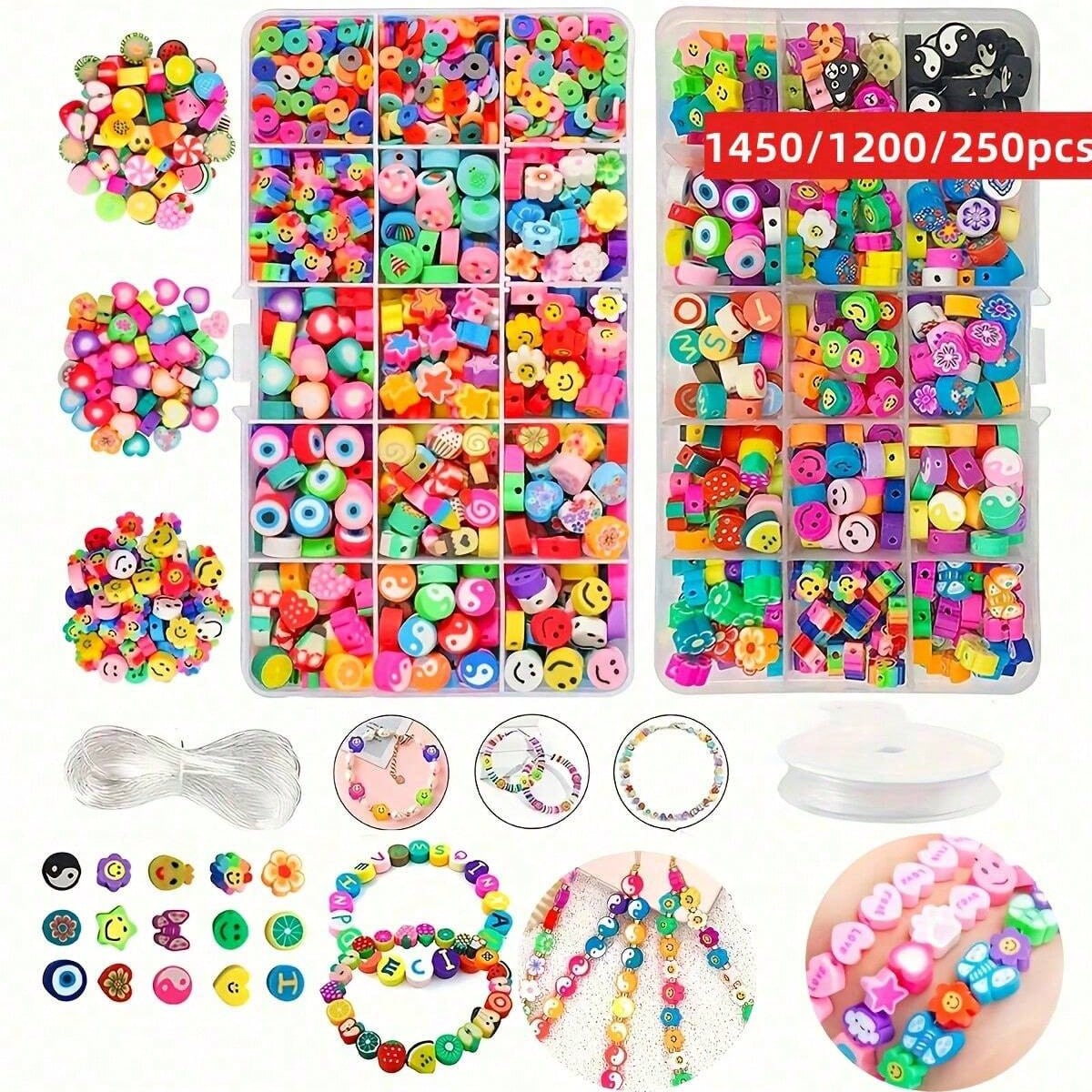 Bracelet Beaded Men - 1450/1200/250pcs Set Manik-manik Tanah Liat Polimer,