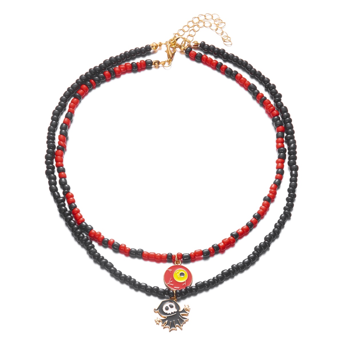Men Accessories Evil Eye - Kalung Liontin Mata Jahat Lapisan Ganda