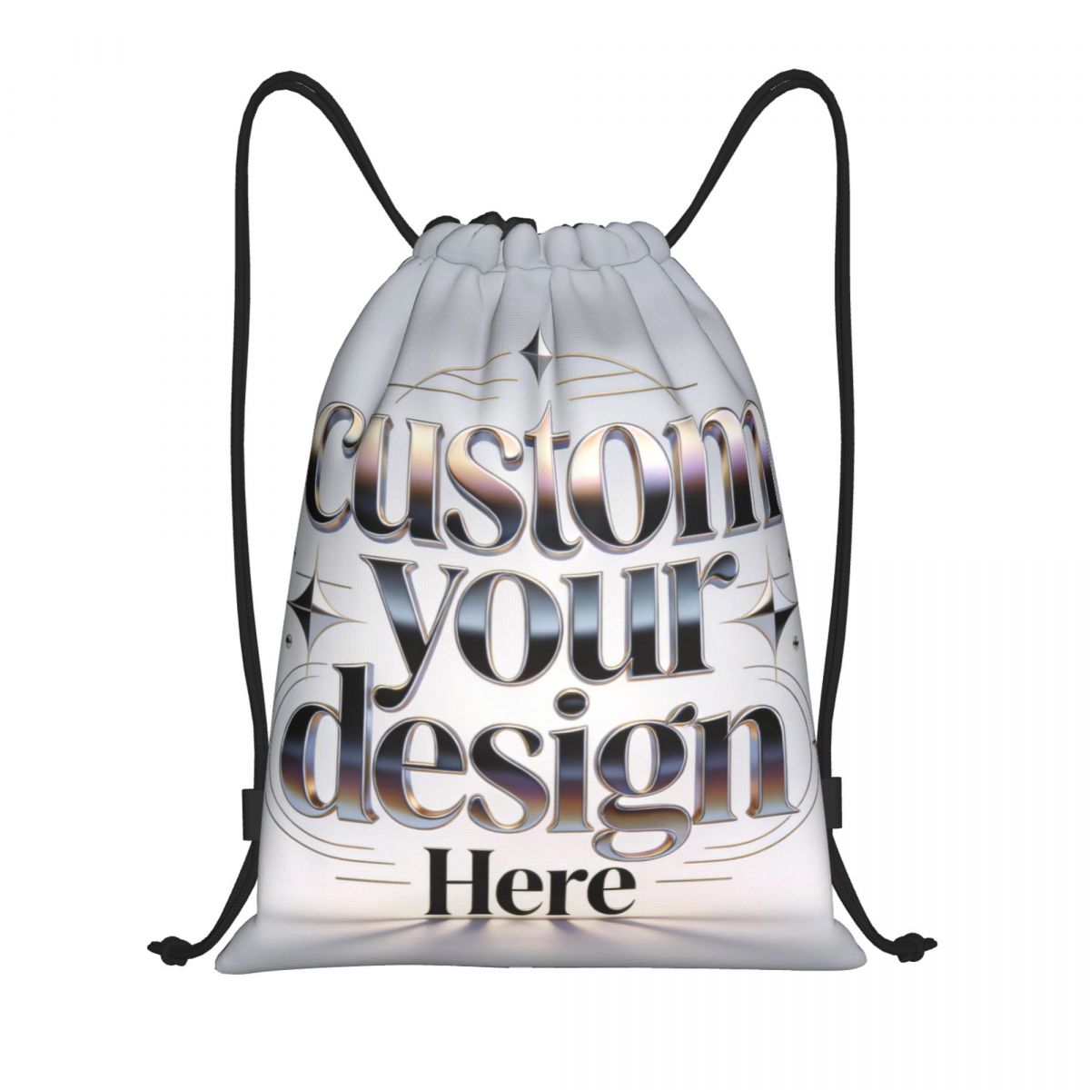 Men Accessories Photos - Tas Ransel Serut dengan Teks Logo