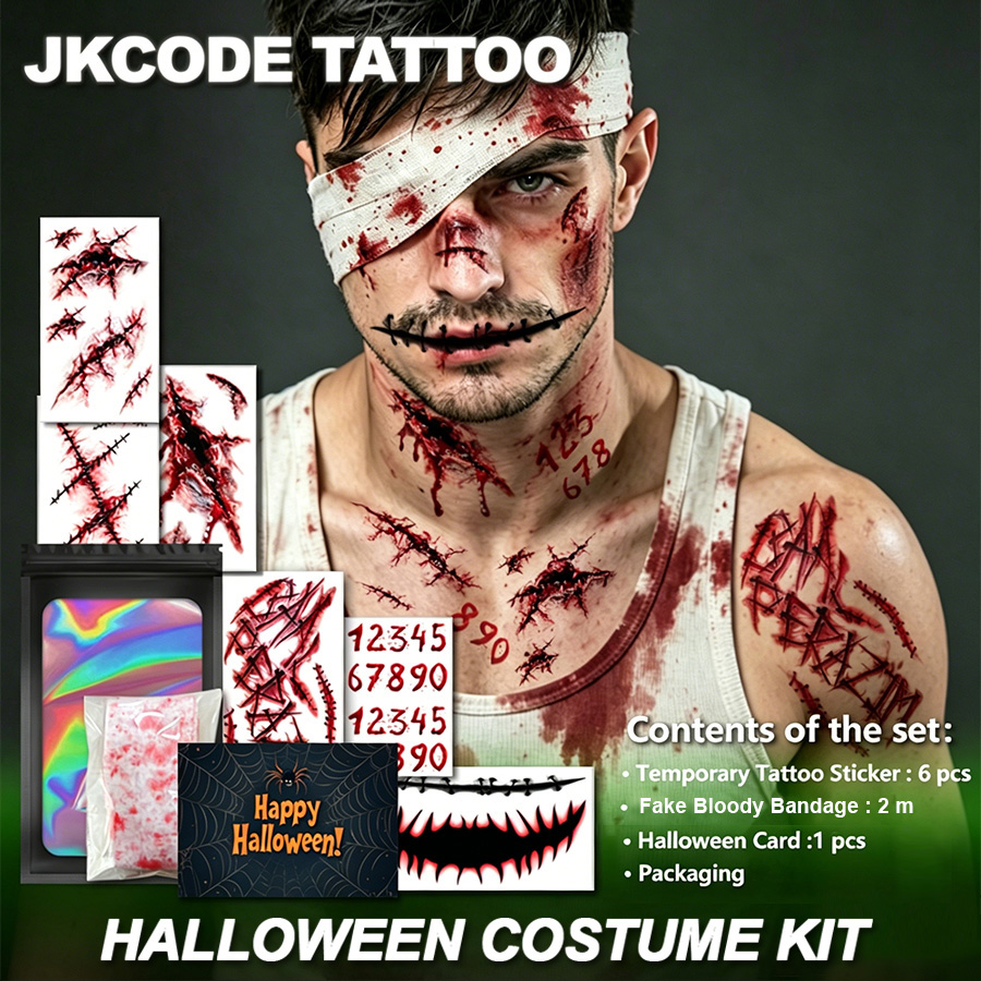 Men Accessories Combo Gift - Kostum Horor Halloween, Kotak Hadiah Tato