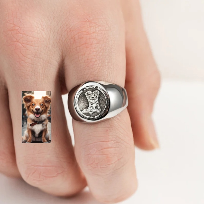 Cincin Stempel Foto Ukiran Kus - Men Accessories Photos ulasan dan harga