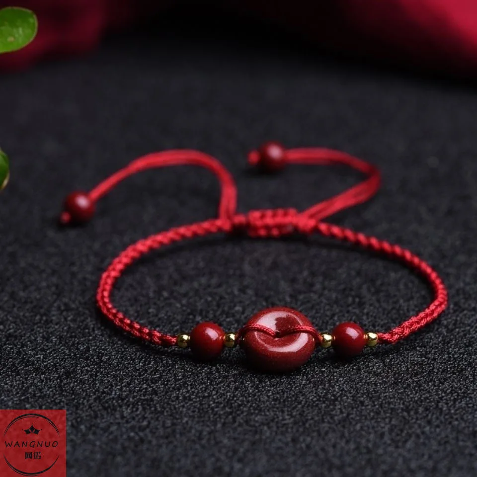 Disesuaikan Cinnabar Merah Ala - Bracelet Beaded Men ulasan dan harga