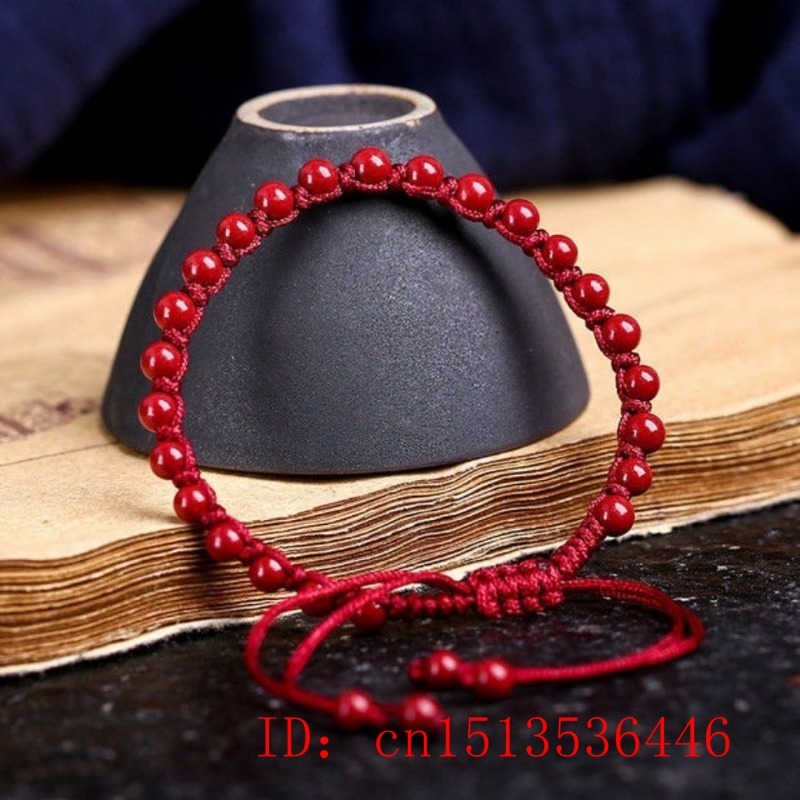 Disesuaikan merah alami Cinnab - Bracelet Beaded Men ulasan dan harga