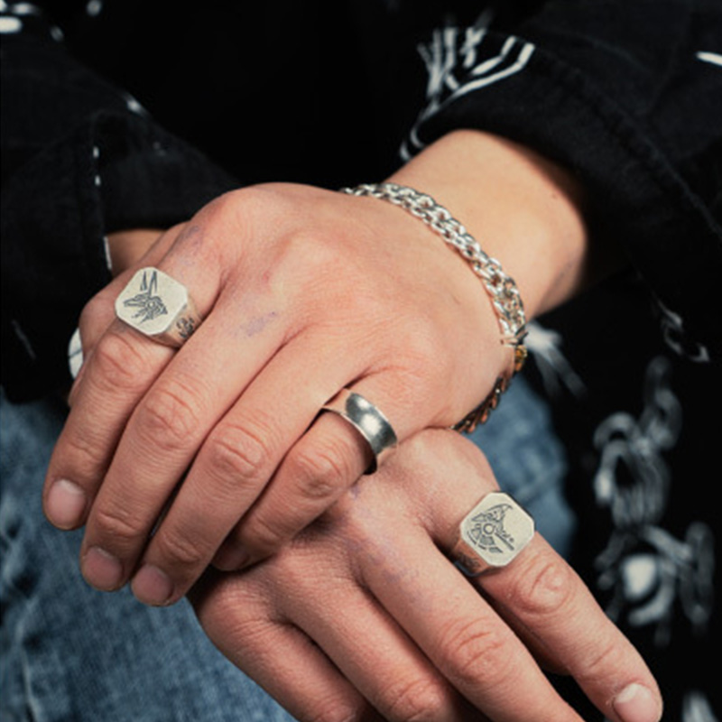 Cincin Retro Mesir Anubis Horu - Men'S Accessories Jewelry Egypt ulasan dan harga