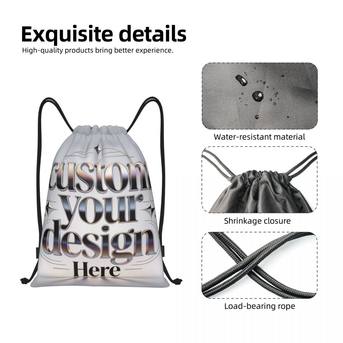 Tas Ransel Serut dengan Teks L - Men Accessories Photos ulasan dan harga