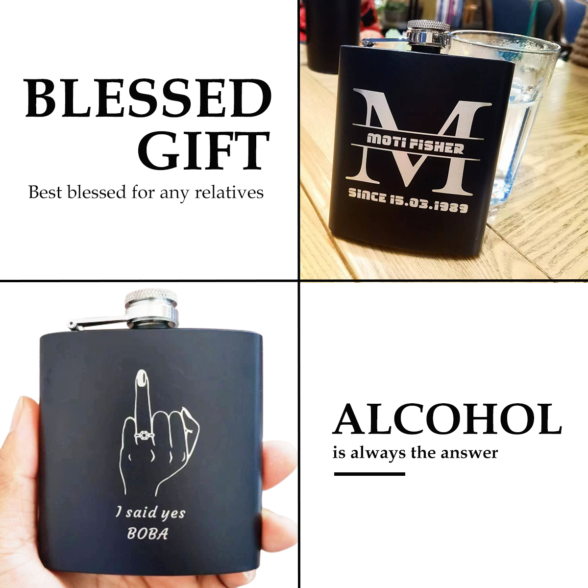 Botol Ukiran Kustom untuk Pria - Flask Stainless Steel ulasan dan harga