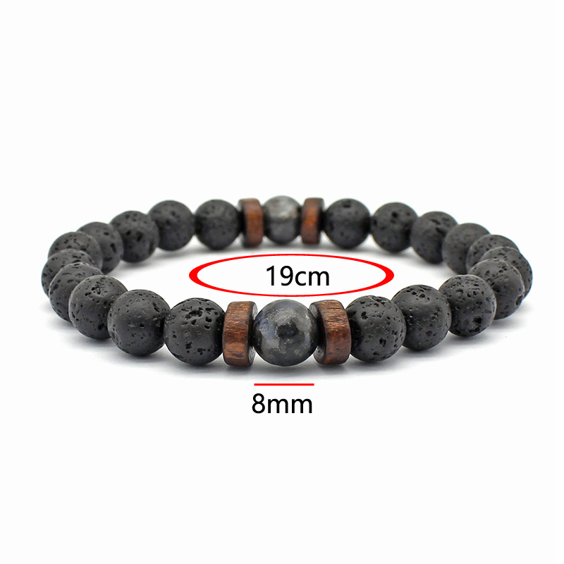Gelang Manik-manik Kayu Lava B - Bracelet Beaded Men ulasan dan harga