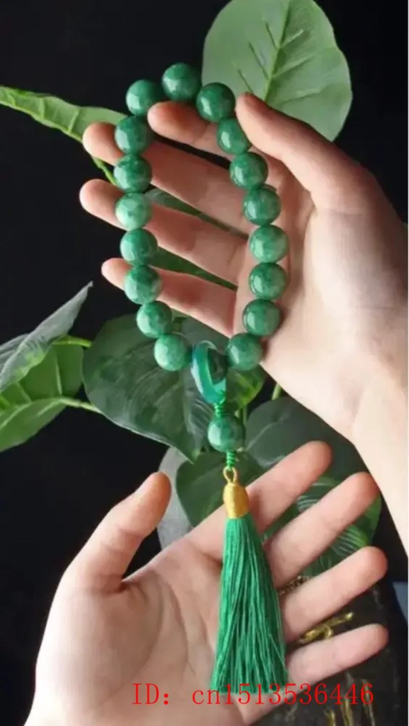 Batu giok hijau 12mm manik-man - Bracelet Beaded Men ulasan dan harga
